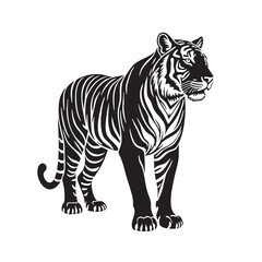 Tiger Vector Clipart – Hand-Drawn Jungle Animal Illustration in Flat Design