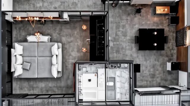 Modern Apartment Interior Design with Open Floor Plan and Contemporary Furnishings
