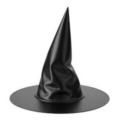 Fototapeta premium A classic black witch hat isolated on transparent background evokes the spirit of halloween and magical fantasy
