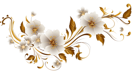 abstract floral background with flowers on white background