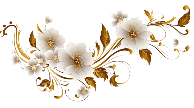 abstract floral background with flowers on white background