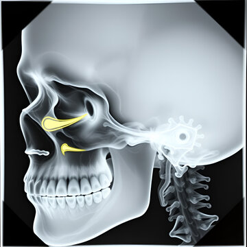 x-ray of the paranasal sinuses of the facial skull