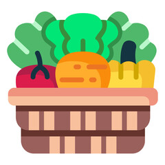 tomato, carrot, and peppers in a basket vegetable