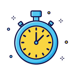 A vibrant stopwatch icon displays the passage of time.