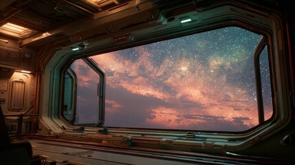 Futuristic space station window