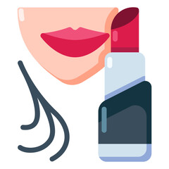 woman with lipstick flat icon