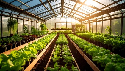 Greenhouse filled with vibrant plants