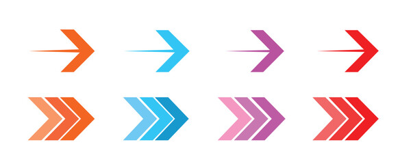 Arrow set icon. Colorful arrow symbols.red curved graph with arrow png file type.
