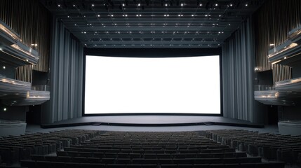 Empty auditorium with large screen