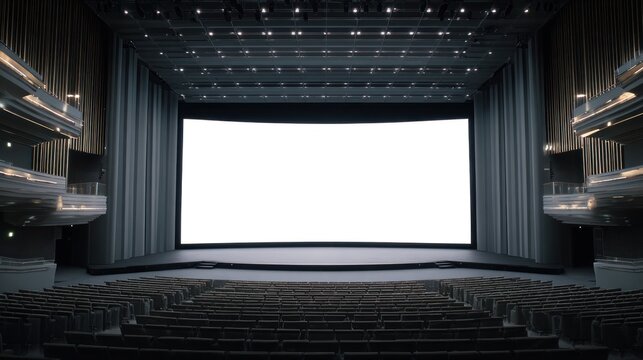 Empty auditorium with large screen - Powered by Adobe