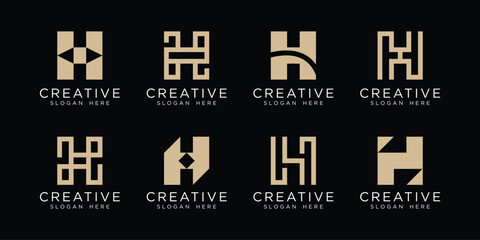 set of initial letter H logo vector design template