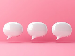 Elegant 3D Speech Bubbles, A Minimalist Design for Modern Communication