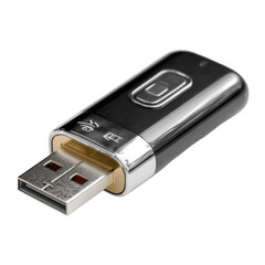 Memory stick isolated on white and transparent background.