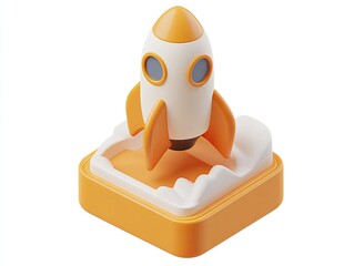 Startup Rocket Launching from a Blind Box, A Symbol of Unexpected Success