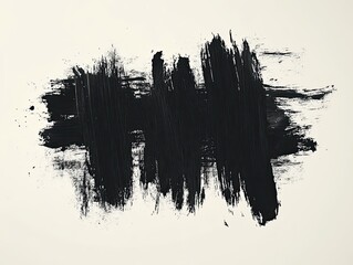 Abstract Grunge Brush Strokes in Flat Black for Artistic Design Projects