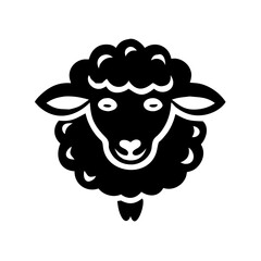 Fototapeta premium Illustration of a black sheep with a fluffy head design