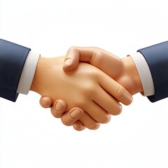 Cartoonish 3D Hands Shaking Depicting a Business Agreement Icon