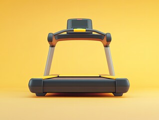 Vibrant 3D Treadmill Icon, Embracing Fitness and Healthy Lifestyle Choices