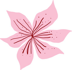 Botanical Pink Cherry Blossom With Dotted Detail