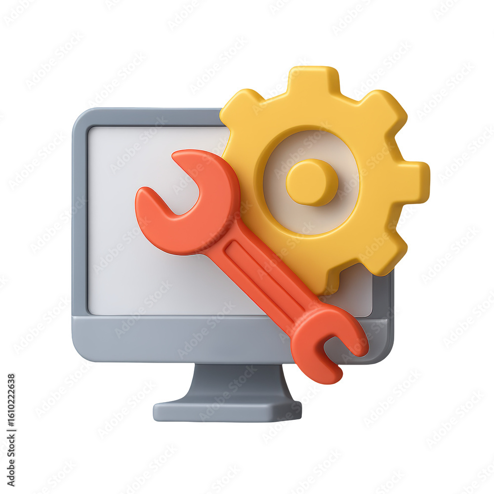 Poster maintenance computer and service repair combine with technology and system support to optimize perfo