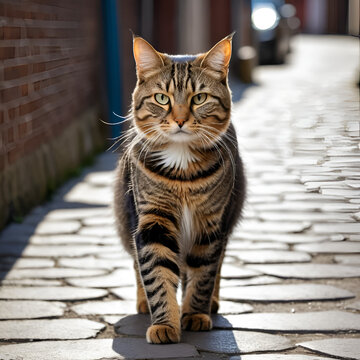 image of a determined-looking alley cat