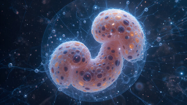 Embryo at early blastocyst stage with zona pellucida still intact