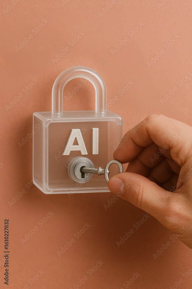 Aufkleber artificial intelligence key unlocks security and data access powering control and technology growth