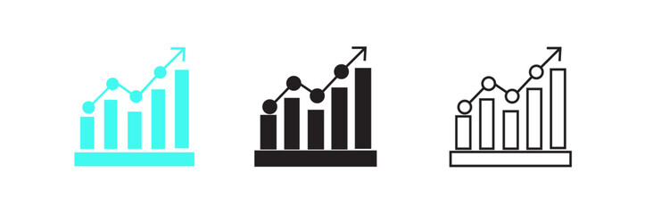 Growth Bar Chart with Line Graph Icon - Business & Financial Trends