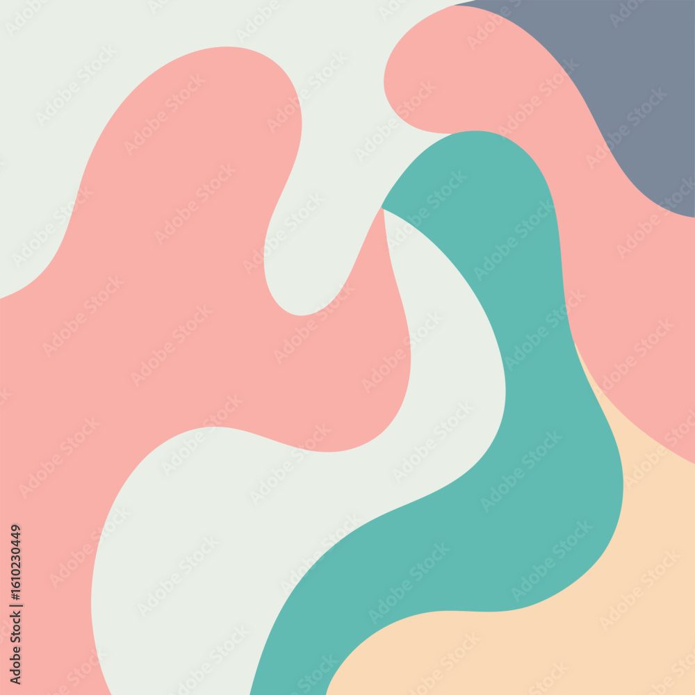 Aufkleber abstract pastel background with flowing shapes and soft color palette