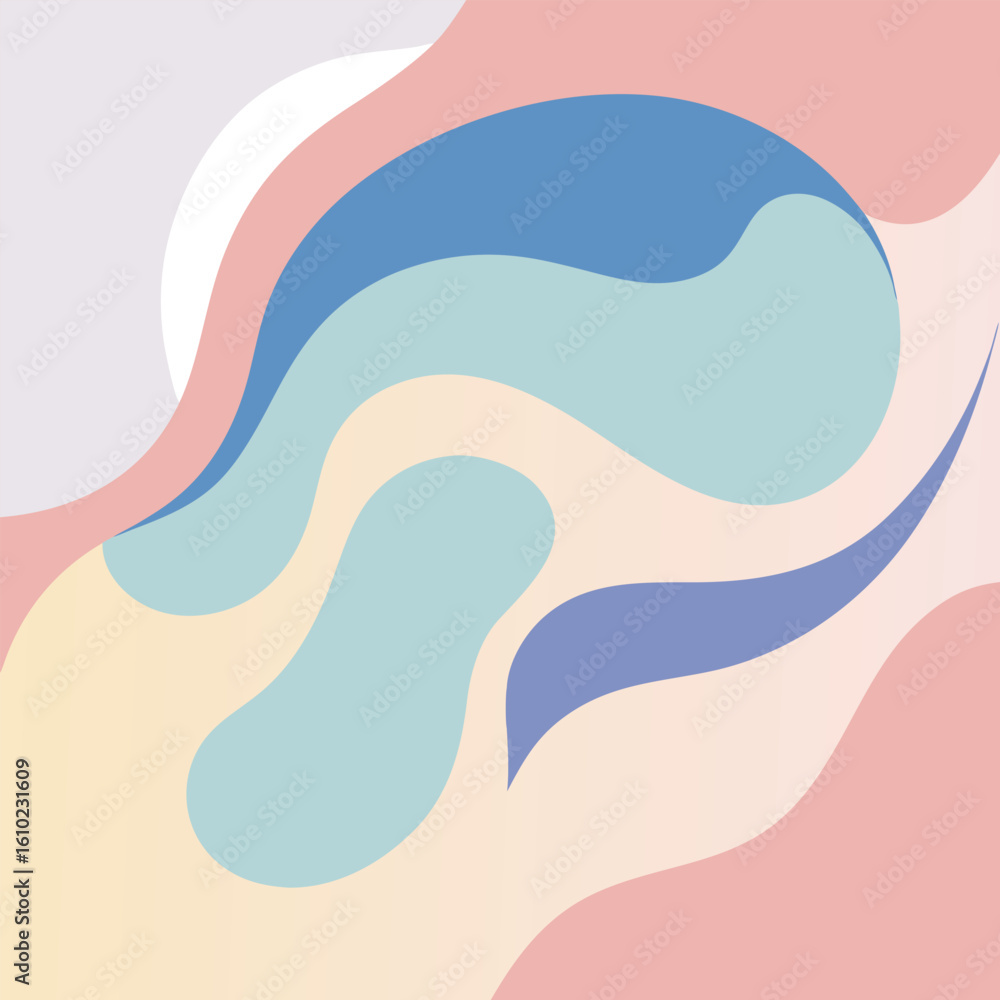 Aufkleber abstract pastel background with flowing shapes and soft color gradients