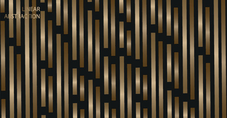 Fototapeta premium Abstract gold and black vertical stripes pattern, elegant metallic texture design.