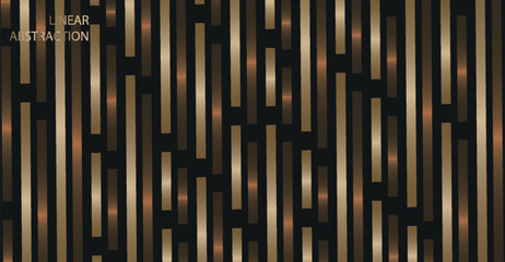Fototapeta premium Abstract background with vertical gold and brown lines of varying lengths on a dark backdrop.