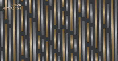 Fototapeta premium Abstract background featuring vertical metallic stripes in silver and gold hues.