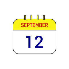 12 september calendar icon vector illustration design