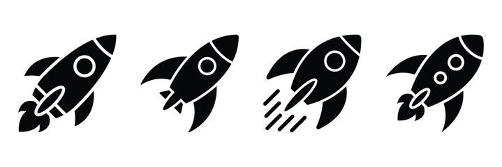 Rocket icon flat style. Vector rocket symbol. Startup icon vector, rocket space icon vector design