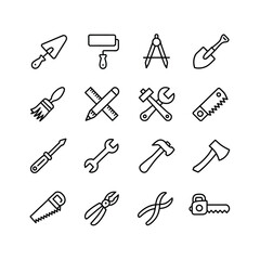 Construction tools icon set
