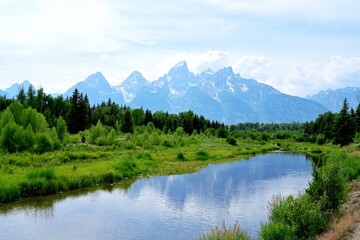 lake and mountains
