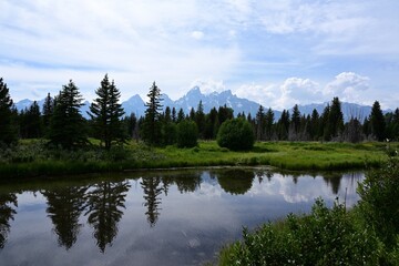 lake in the mountains Grand Teton National Park