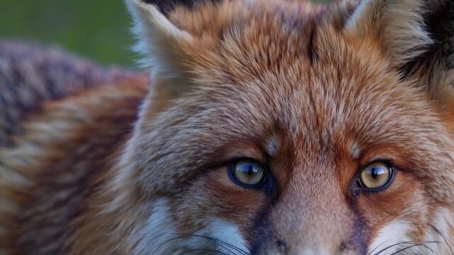 Extreme Nahaufnahme eines Rotfuchses mit intensivem Blick