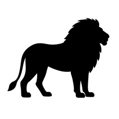 ‎Create a lion silhouette vector style with white background