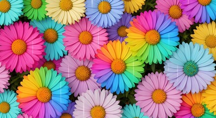 A colorful wild pattern with flowers and leaves 