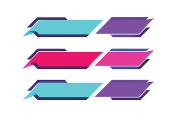 Esports Style Labels & Tags Set - Neon Vector Templates 