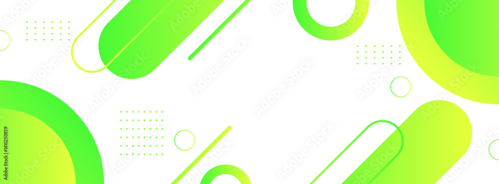 Poster green abstract background with smooth wave patterns and circular elements, suitable for eco-friendly