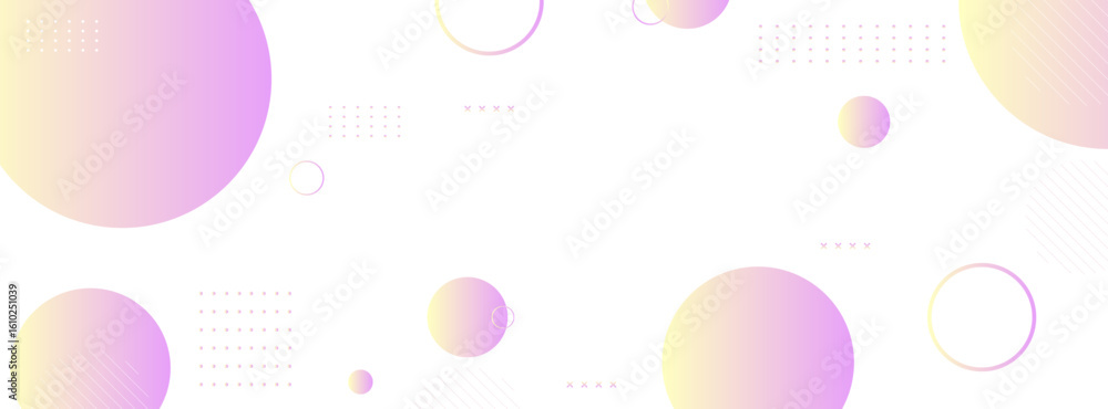 Poster futuristic abstract design featuring gradient circles in pastel tones with light texture effects, pe