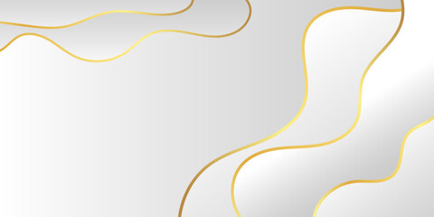 Luxury white and gold waves style background simple minimalist.