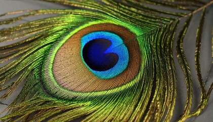 Exquisite Peacock Feather Detail Displaying Nature's Vibrant Color Palette