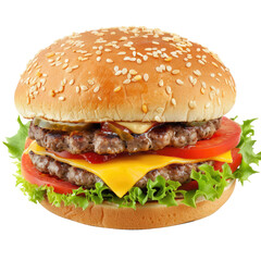 Double cheeseburger with toppings