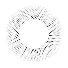Abstract Wavy Halftone Dot Pattern Background – Black and White Optical Illusion Style Dotted Texture – Monochrome Curved Dots Vector Design for Modern Posters, Minimalist Art, Brochures, Technology B