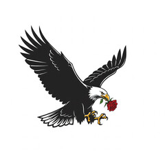 Obraz premium Eagle flying in the sky vector illustration