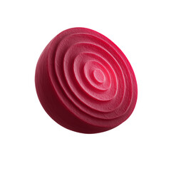 Close up of a sliced red onion showing concentric rings isolated on transparent background